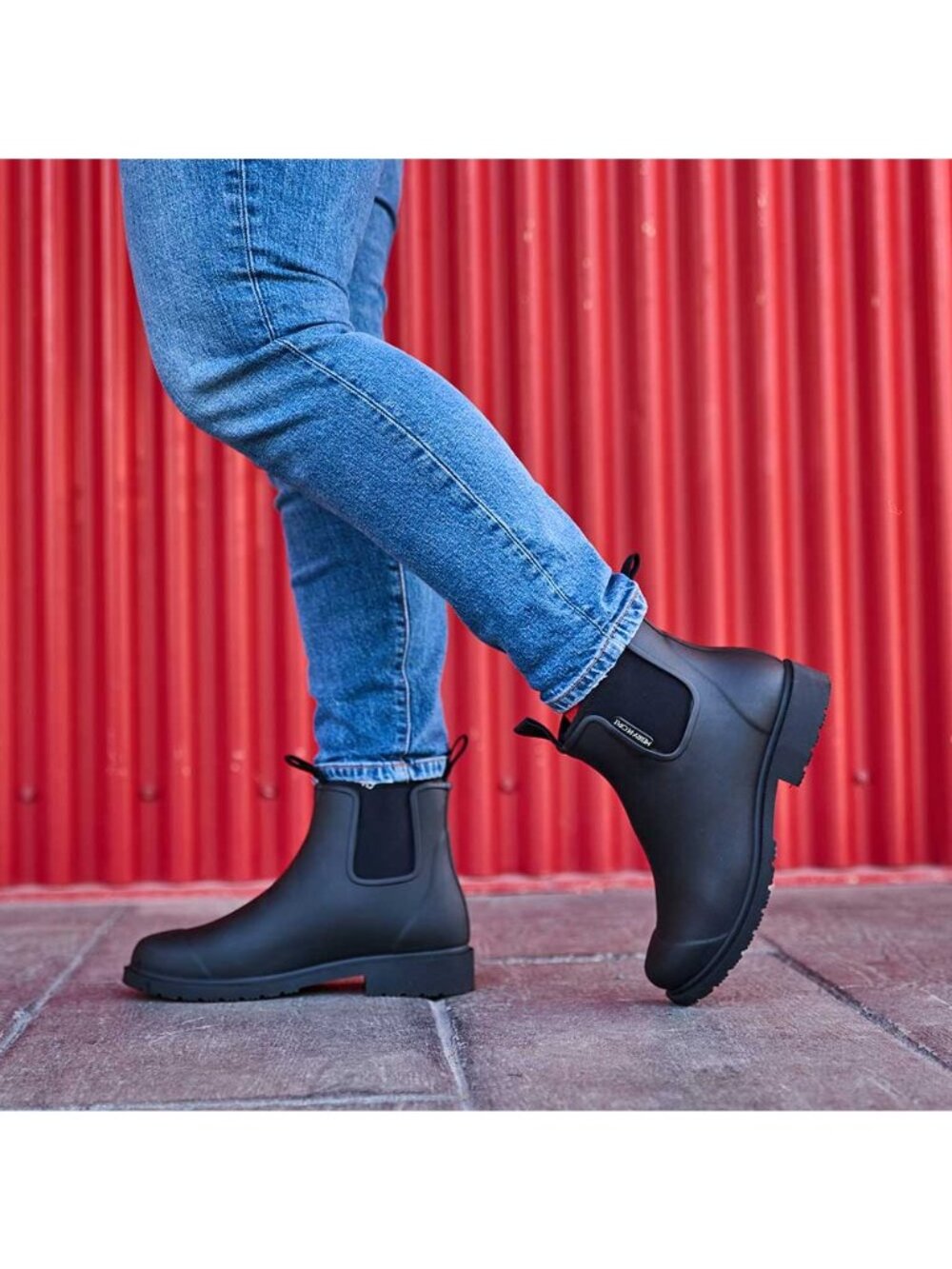 Merry People BOBBI Black Waterproof Ankle Gumboot Rain Boots Unisex Sz EU 39 - Picture 2 of 7
